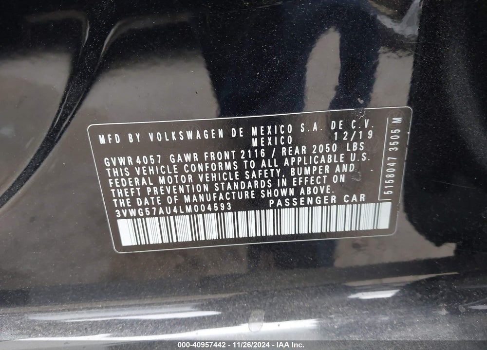 2020 VOLKSWAGEN GOLF 1.4T TSI VIN: 3VWG57AU4LM004593