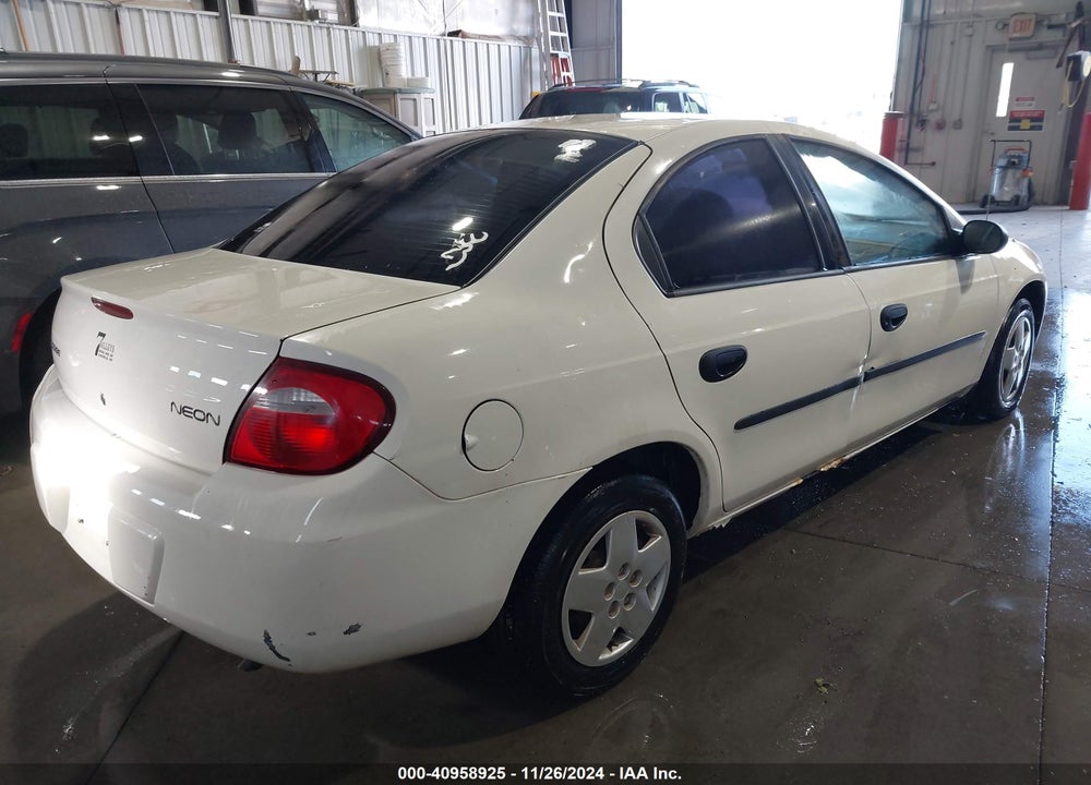 2004 DODGE NEON SE VIN: 1B3ES26C04D619162