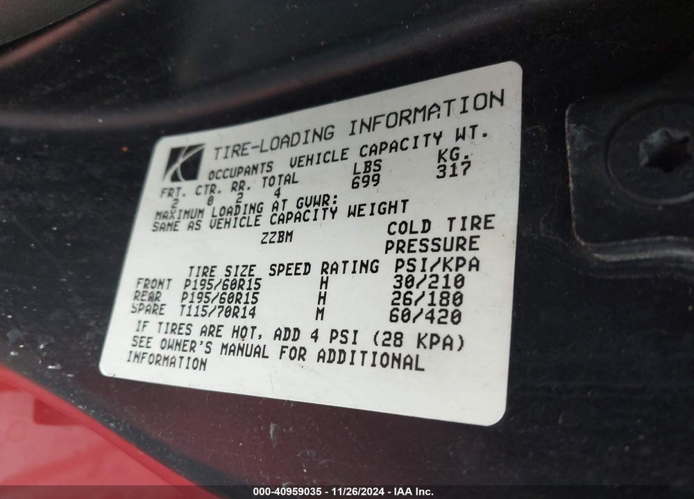 2002 SATURN S-SERIES SC2 VIN: 1G8ZY14772Z210505