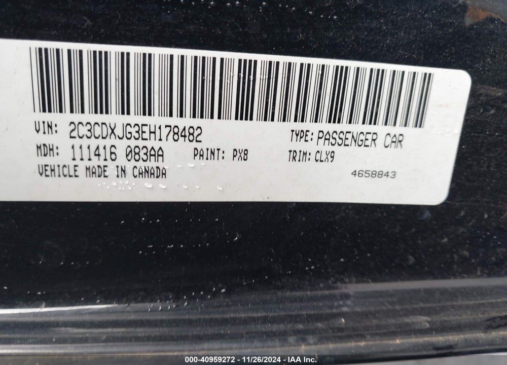 2014 DODGE CHARGER SXT PLUS VIN: 2C3CDXJG3EH178482