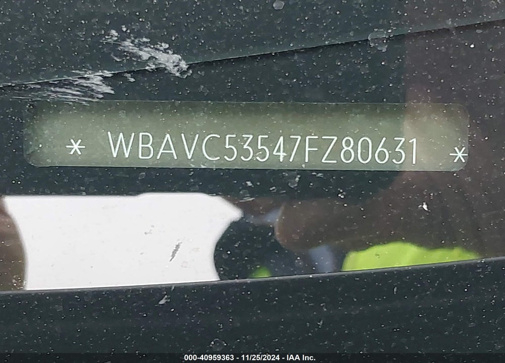 2007 BMW 328I VIN: WBAVC53547FZ80631