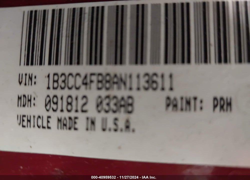 2010 DODGE AVENGER SXT VIN: 1B3CC4FB8AN113611