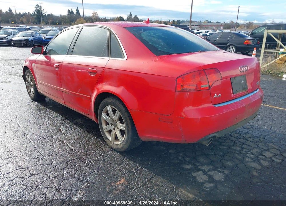 2007 AUDI A4 2.0T VIN: WAUDF78E67A103076