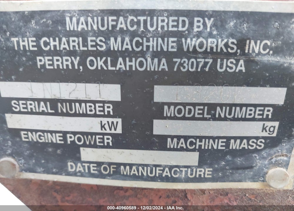 1994 DITCH WITCH TRENCHER VIN: 001N1211