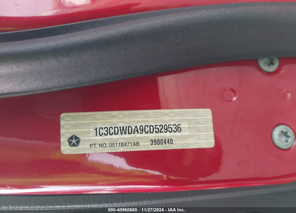 2012 DODGE CALIBER SXT VIN: 1C3CDWDA9CD529536