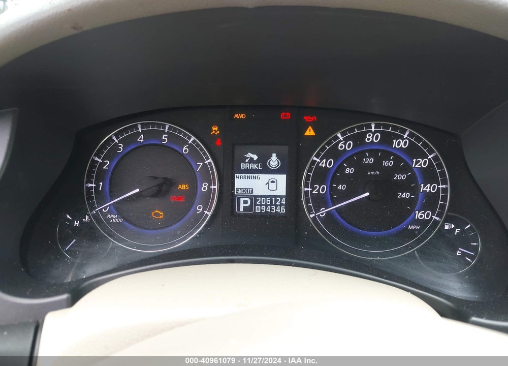 2012 INFINITI EX35 JOURNEY VIN: JN1AJ0HR1CM452995