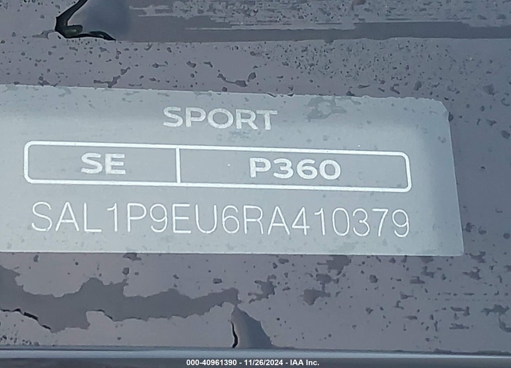2024 LAND ROVER RANGE ROVER SPORT SE VIN: SAL1P9EU6RA410379