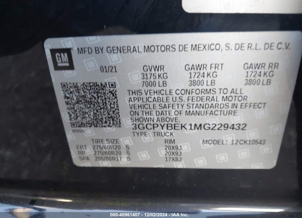 2021 CHEVROLET SILVERADO 1500 4WD SHORT BED CUSTOM VIN: 3GCPYBEK1MG229432