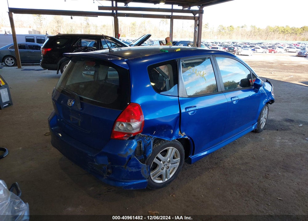 2007 HONDA FIT SPORT VIN: JHMGD38657S063587