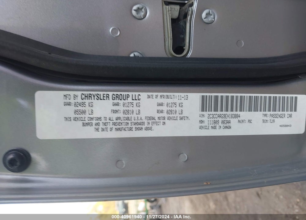 2014 CHRYSLER 300 VIN: 2C3CCARG9EH183884