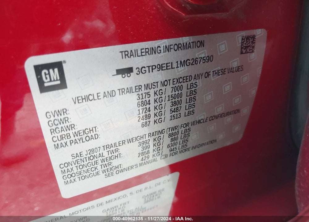 2021 GMC SIERRA VIN: 3GTP9EEL1MG267590