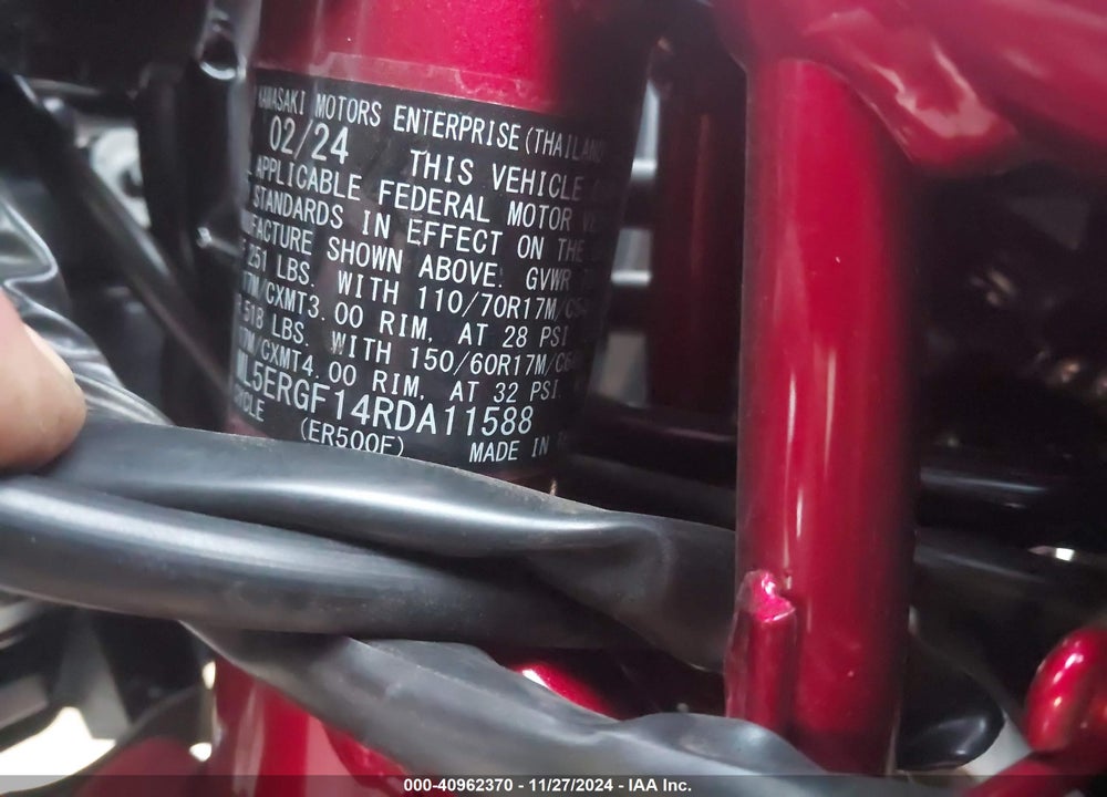 2024 KAWASAKI ER500 VIN: ML5ERGF14RDA11588
