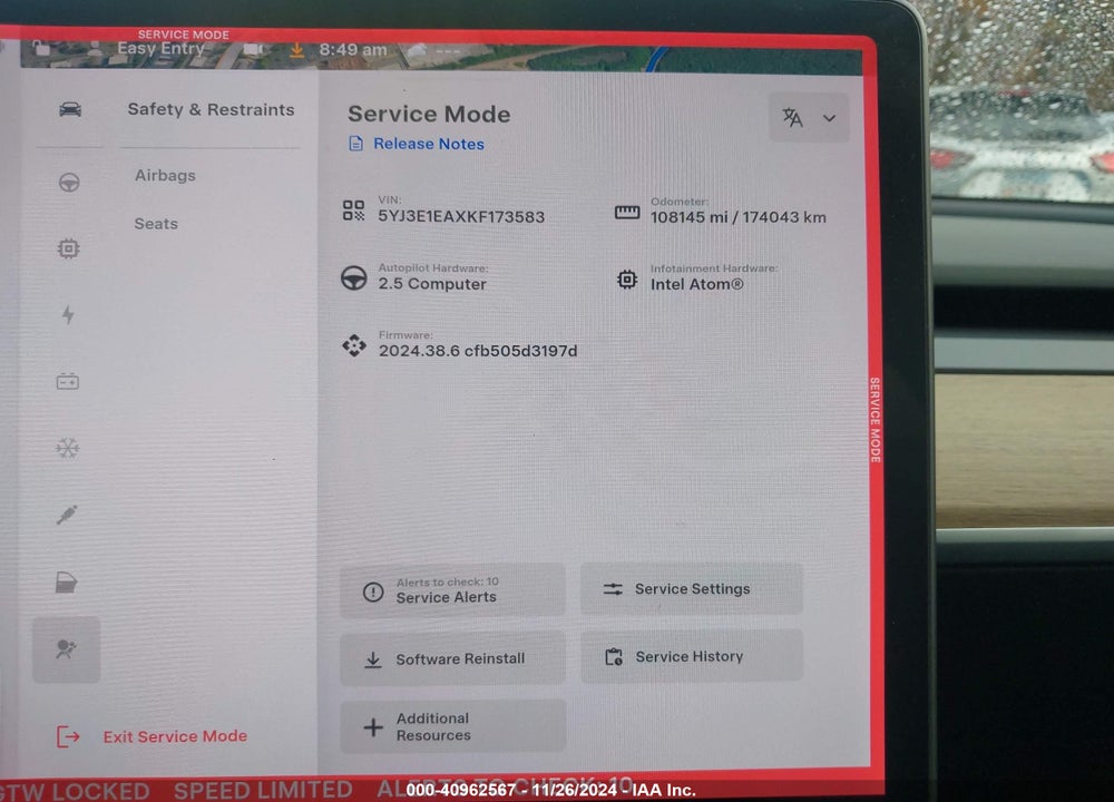 2019 TESLA MODEL 3 LONG RANGE/MID RANGE/STANDARD RANGE/STANDARD RANGE PLUS VIN: 5YJ3E1EAXKF173583