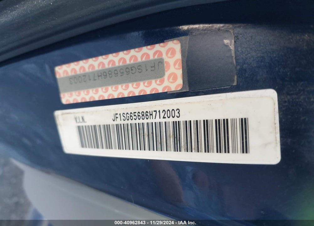 2006 SUBARU FORESTER 2.5X VIN: JF1SG65686H712003