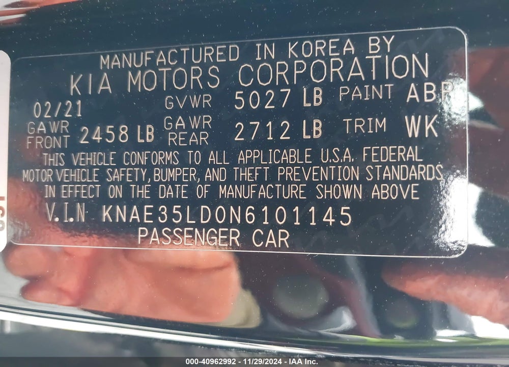 2022 KIA STINGER GT LINE VIN: KNAE35LD0N6101145