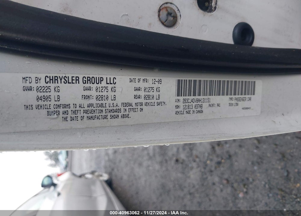 2010 DODGE CHALLENGER SE VIN: 2B3CJ4DV8AH131151