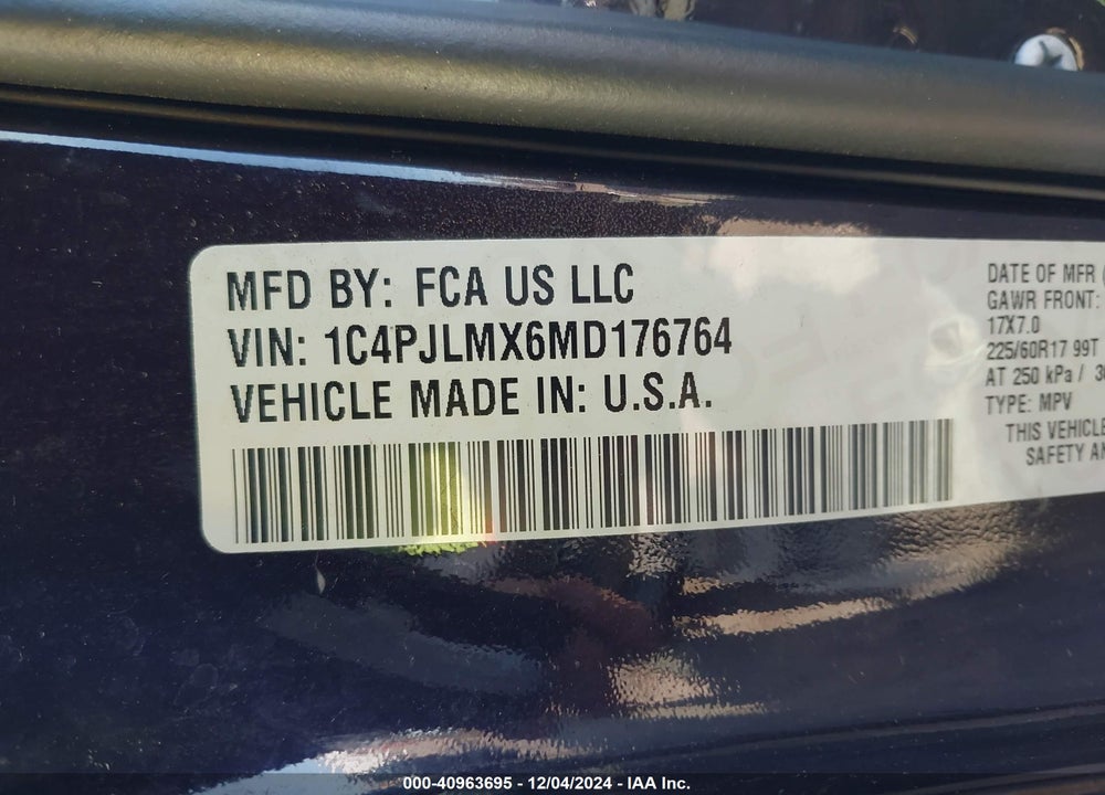 2021 JEEP CHEROKEE LATITUDE LUX FWD VIN: 1C4PJLMX6MD176764