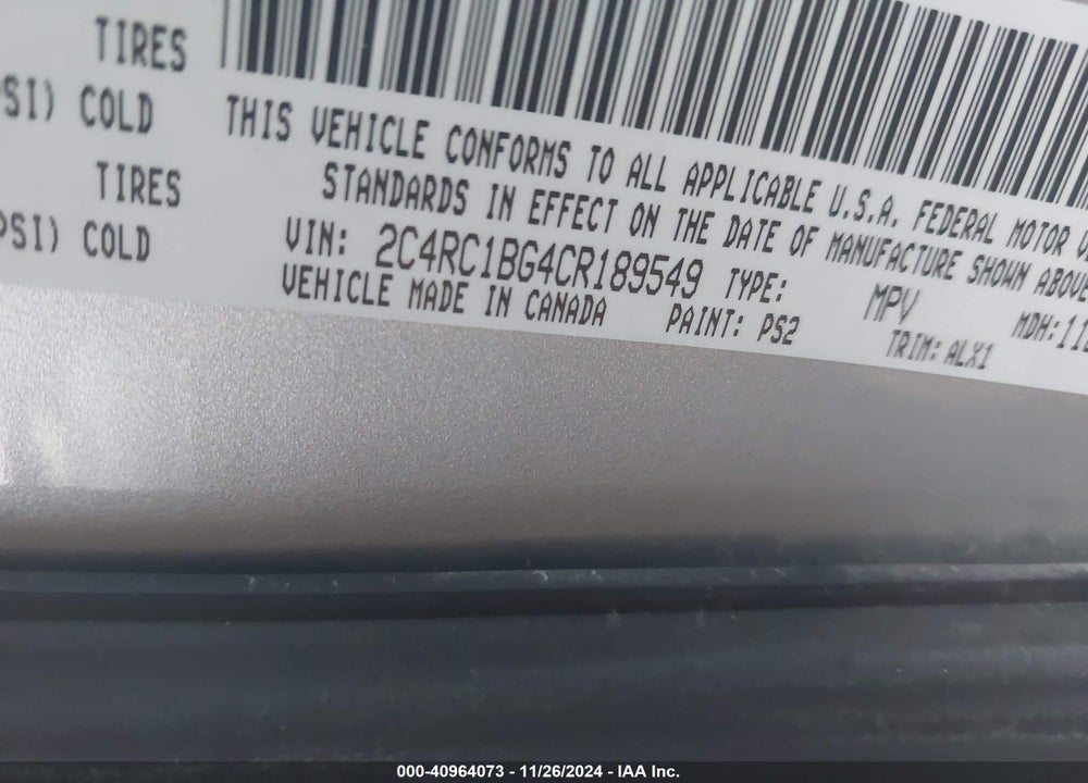 2012 CHRYSLER TOWN & COUNTRY TOURING VIN: 2C4RC1BG4CR189549