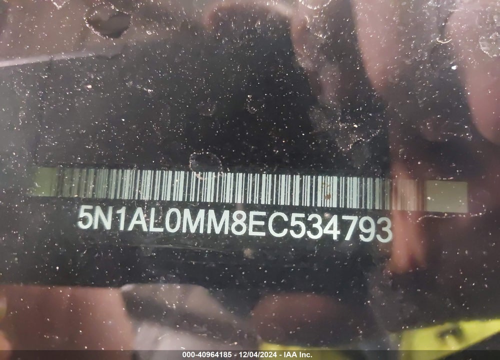 2014 INFINITI QX60 VIN: 5N1AL0MM8EC534793