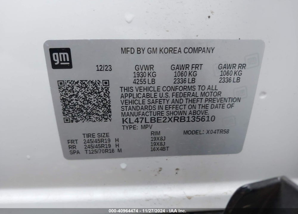 2024 BUICK ENVISTA SPORT TOURING FWD VIN: KL47LBE2XRB135610