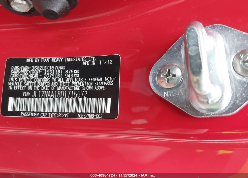 2013 SCION FR-S VIN: JF1ZNAA18D1715572