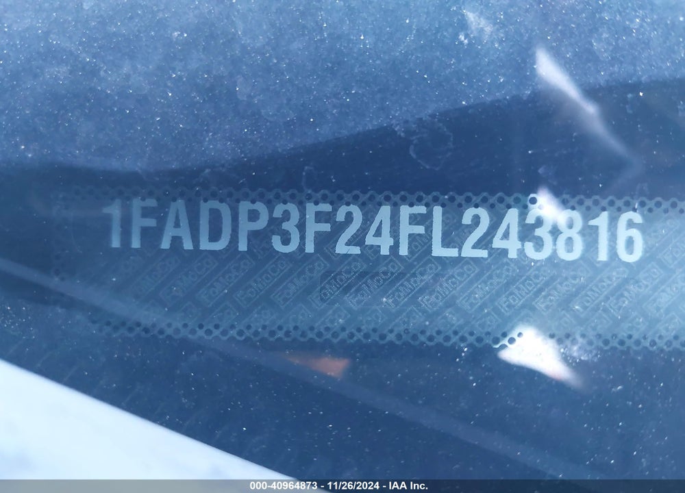 2015 FORD FOCUS SE VIN: 1FADP3F24FL243816
