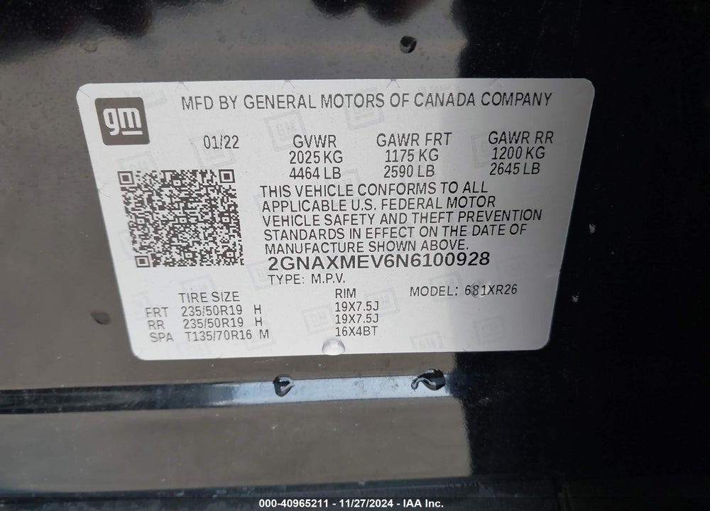 2022 CHEVROLET EQUINOX FWD RS VIN: 2GNAXMEV6N6100928