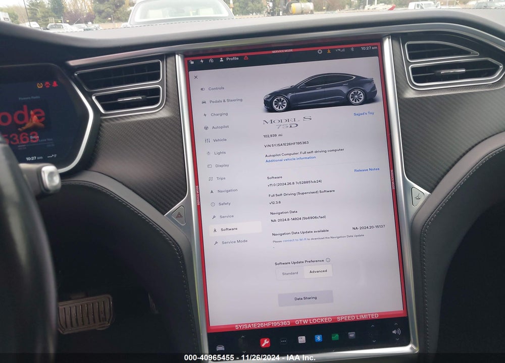 2017 TESLA MODEL S 100D/60D/75D/90D/P100D VIN: 5YJSA1E26HF195363