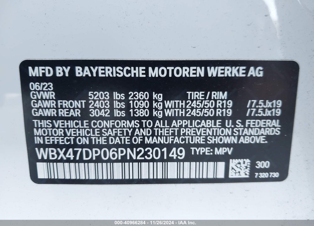 2023 BMW X3 SDRIVE30I VIN: WBX47DP06PN230149