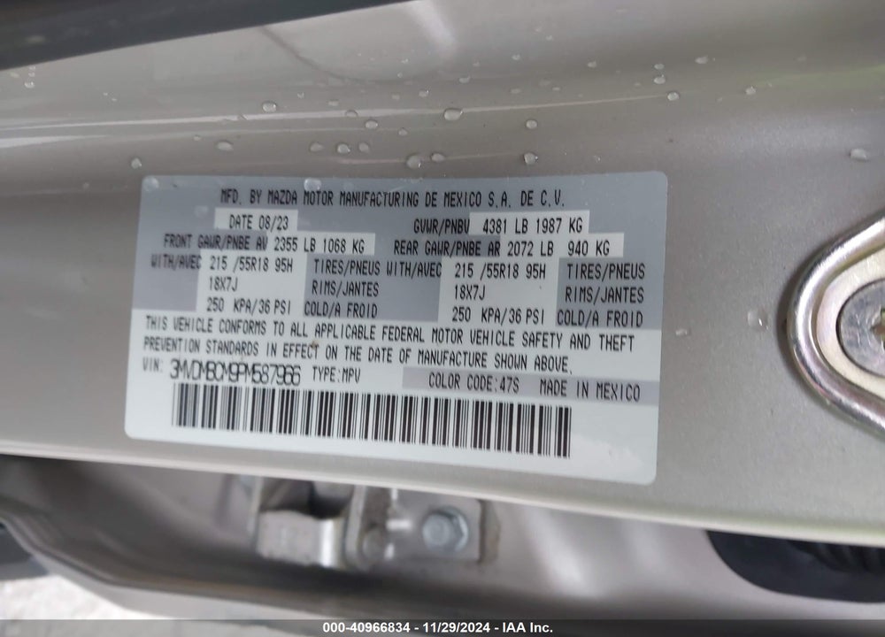 2023 MAZDA CX-30 2.5 S PREFERRED VIN: 3MVDMBCM9PM587966