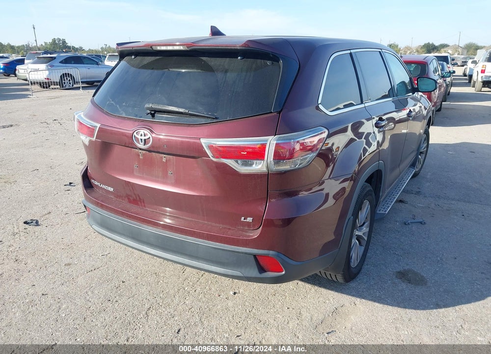 2015 TOYOTA HIGHLANDER LE PLUS V6 VIN: 5TDZKRFH8FS084738