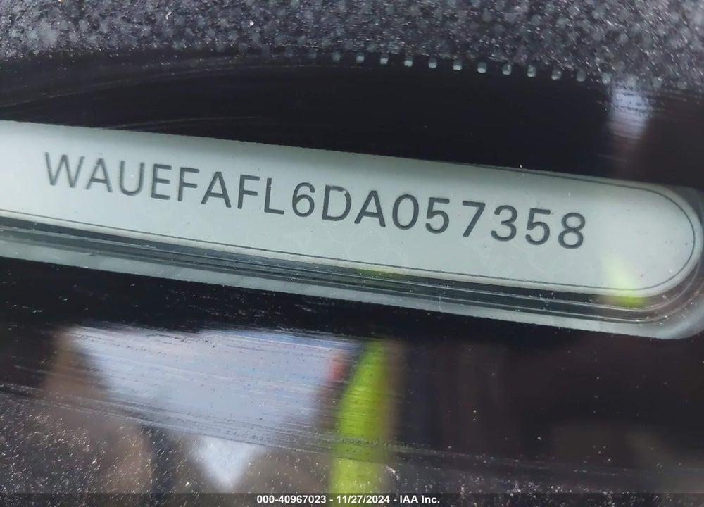 2013 AUDI A4 VIN: WAUEFAFL6DA057358