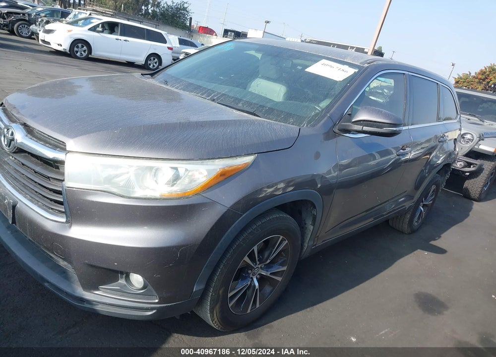 2016 TOYOTA HIGHLANDER XLE V6 VIN: 5TDKKRFH0GS124765