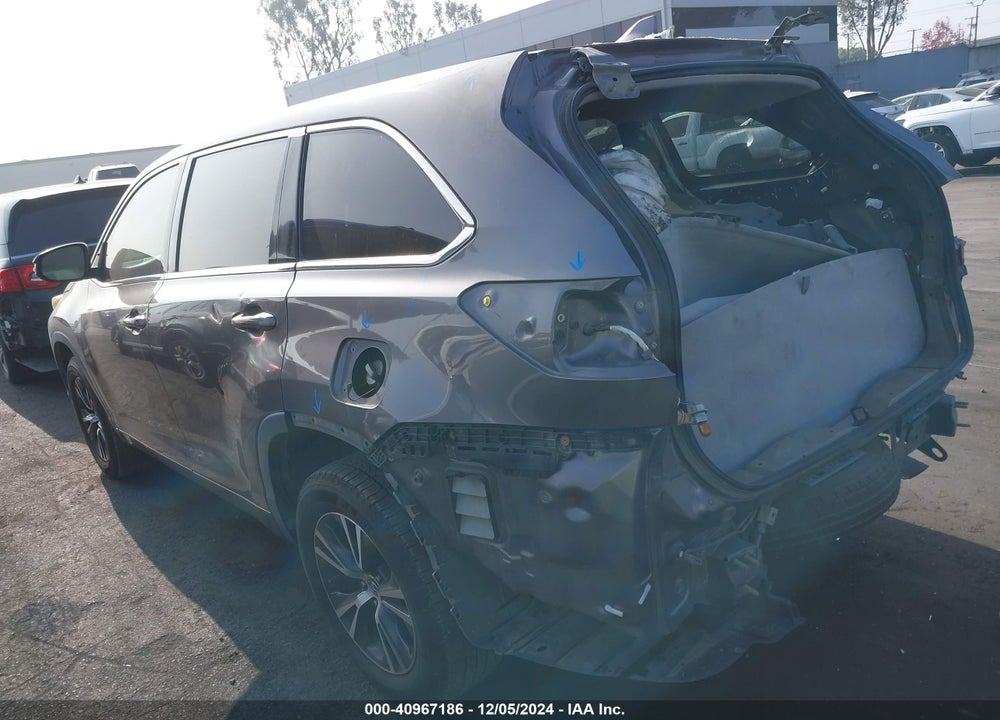 2016 TOYOTA HIGHLANDER XLE V6 VIN: 5TDKKRFH0GS124765