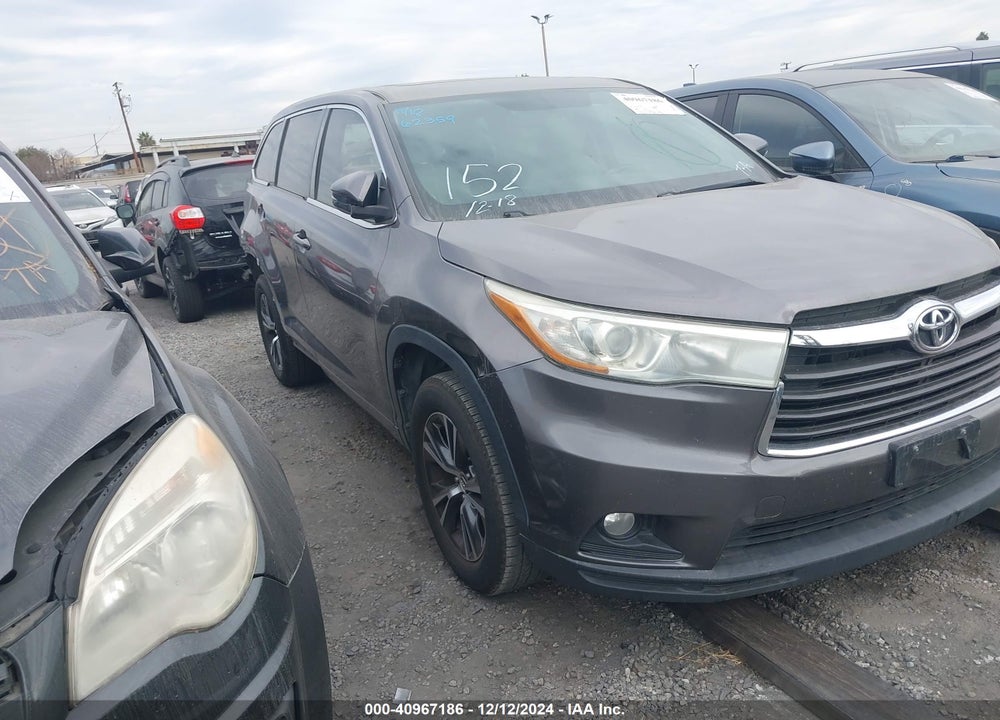 2016 TOYOTA HIGHLANDER XLE V6 VIN: 5TDKKRFH0GS124765