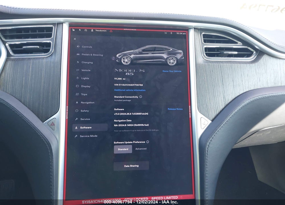 2013 TESLA MODEL S VIN: 5YJSA1CN4DFP06768