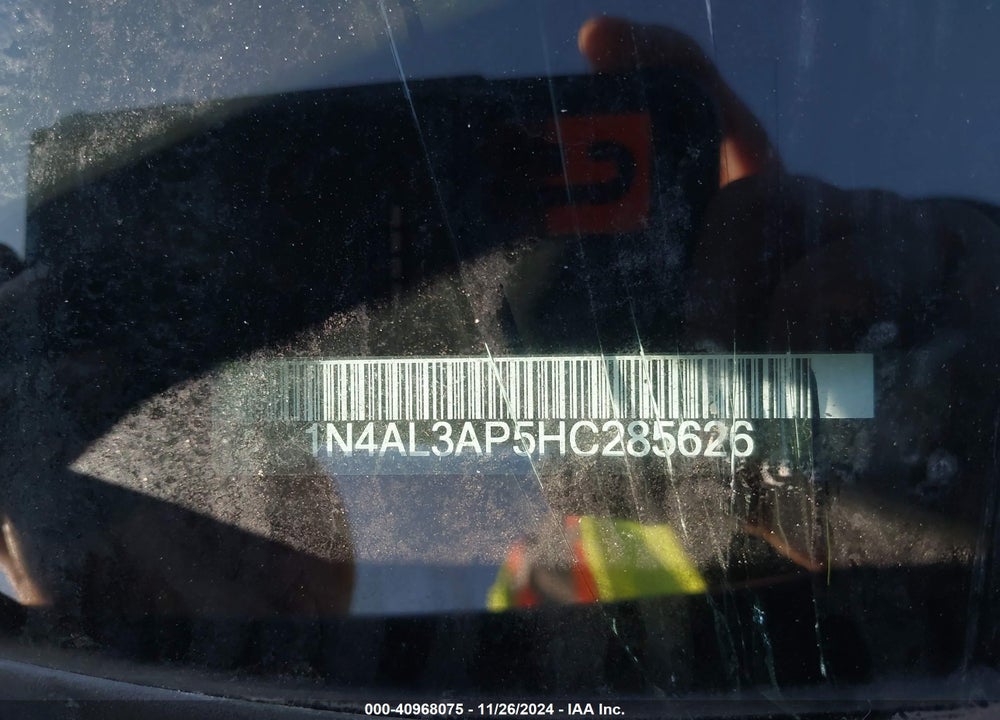 2017 NISSAN ALTIMA VIN: 1N4AL3AP5HC285626