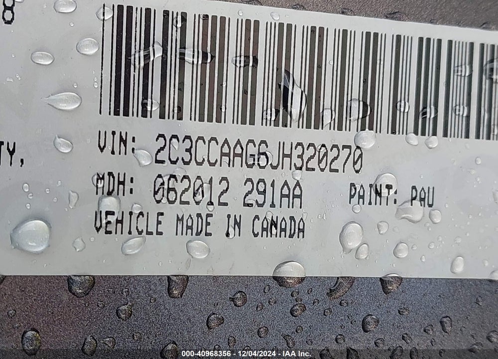 2018 CHRYSLER 300 TOURING VIN: 2C3CCAAG6JH320270