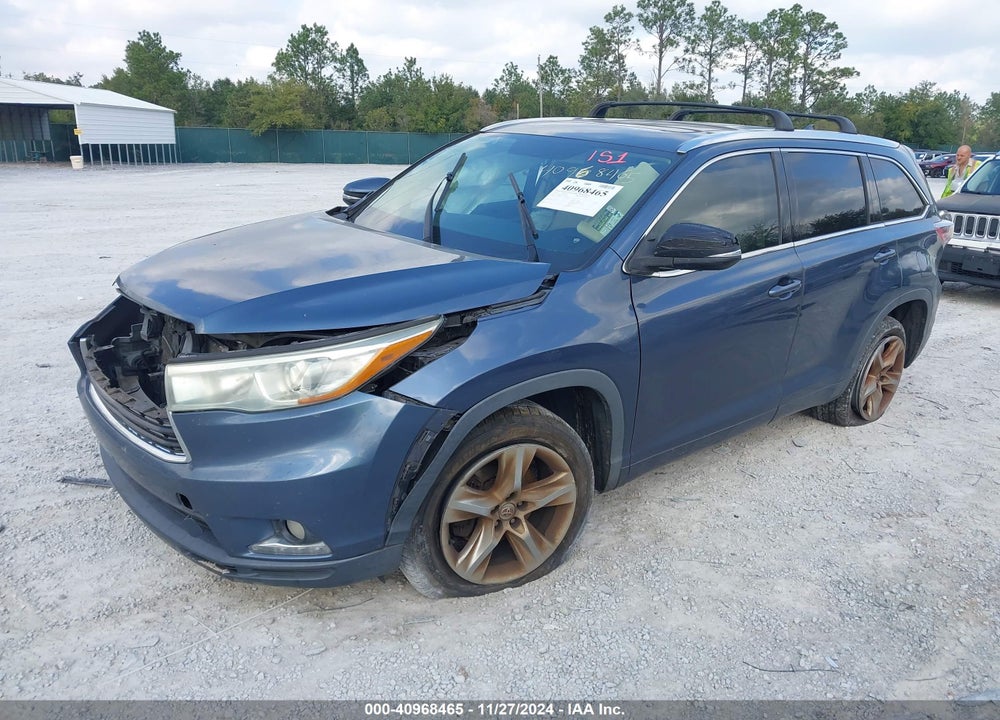 2014 TOYOTA HIGHLANDER LIMITED V6 VIN: 5TDYKRFH5ES026029