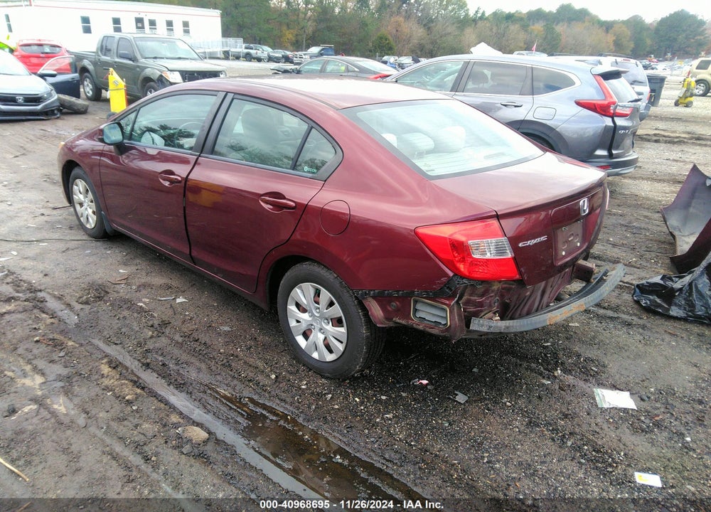 2012 HONDA CIVIC LX VIN: 2HGFB2F51CH532104