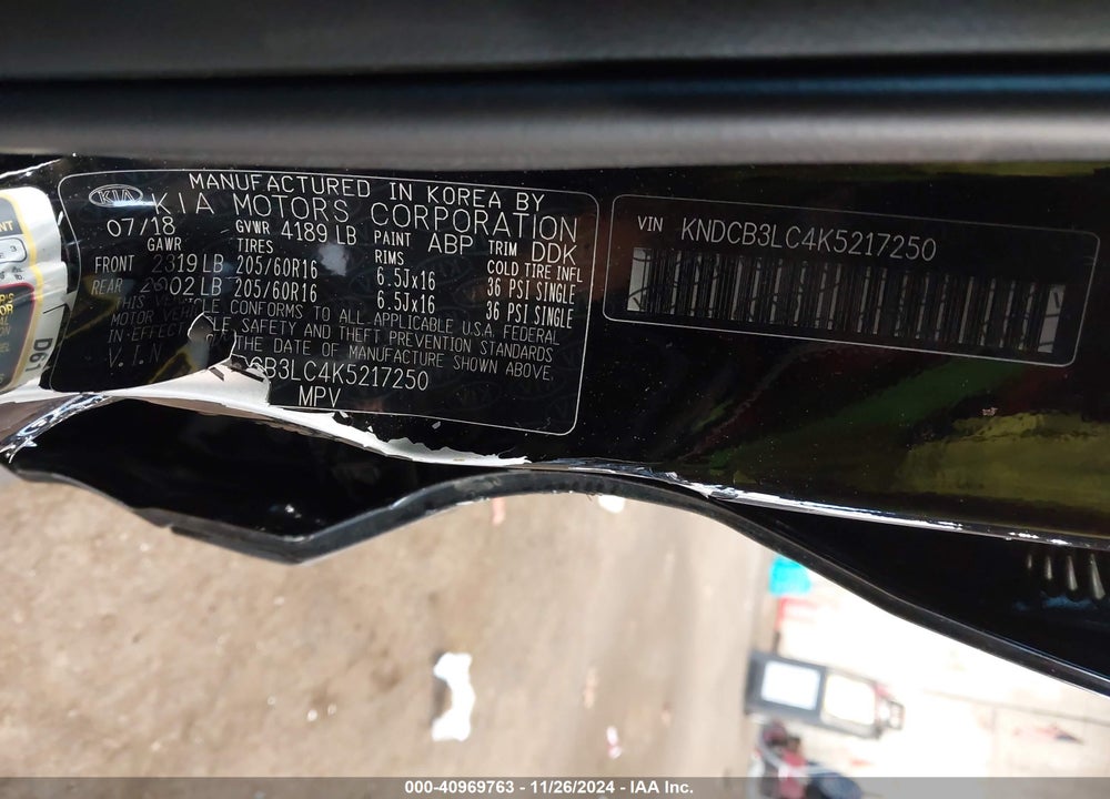 2019 KIA NIRO LX VIN: KNDCB3LC4K5217250