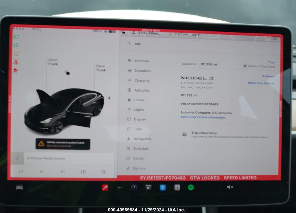 2018 TESLA MODEL 3 VIN: 5YJ3E1EB7JF070483