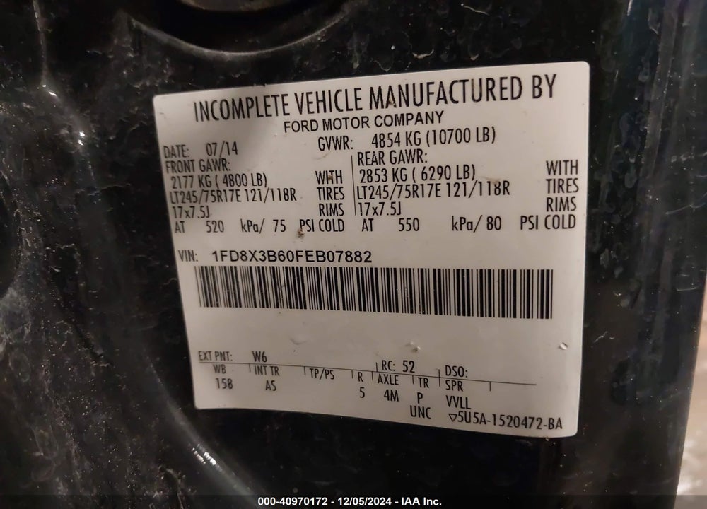 2015 FORD F-350 XL VIN: 1FD8X3B60FEB07882