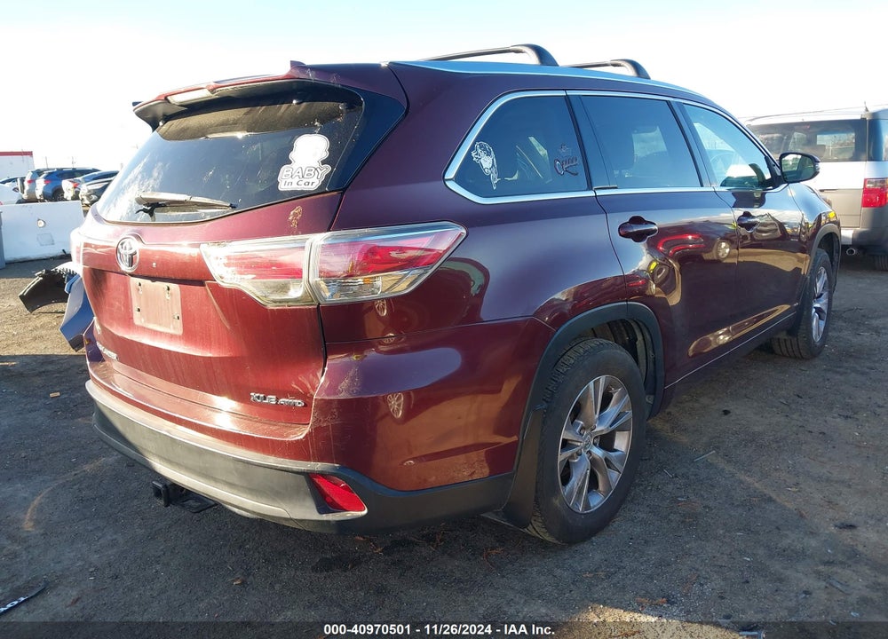 2015 TOYOTA HIGHLANDER XLE V6 VIN: 5TDJKRFHXFS185034