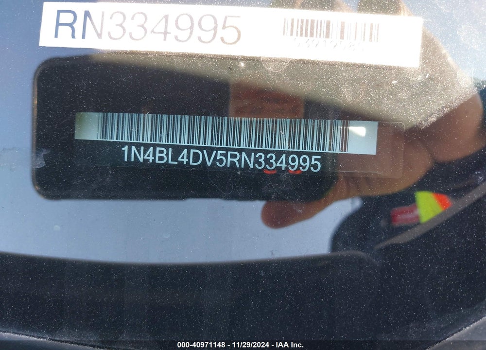 2024 NISSAN ALTIMA SV FWD VIN: 1N4BL4DV5RN334995