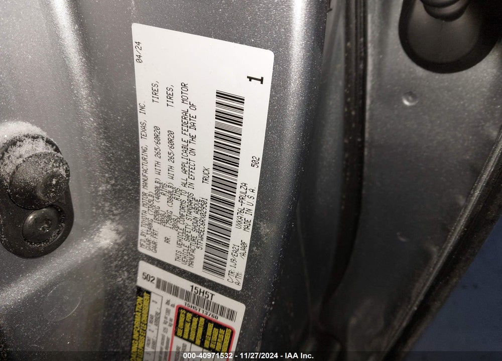 2024 TOYOTA TUNDRA VIN: 5TFWA5EC6RX029501
