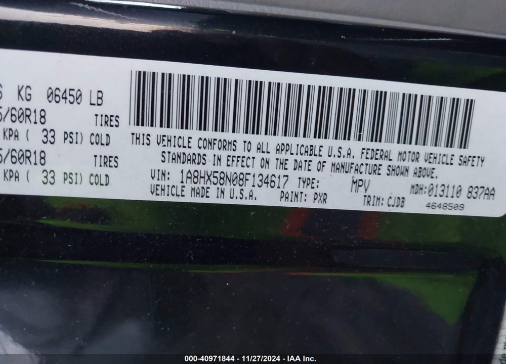 2008 CHRYSLER ASPEN LIMITED VIN: 1A8HX58N08F134617