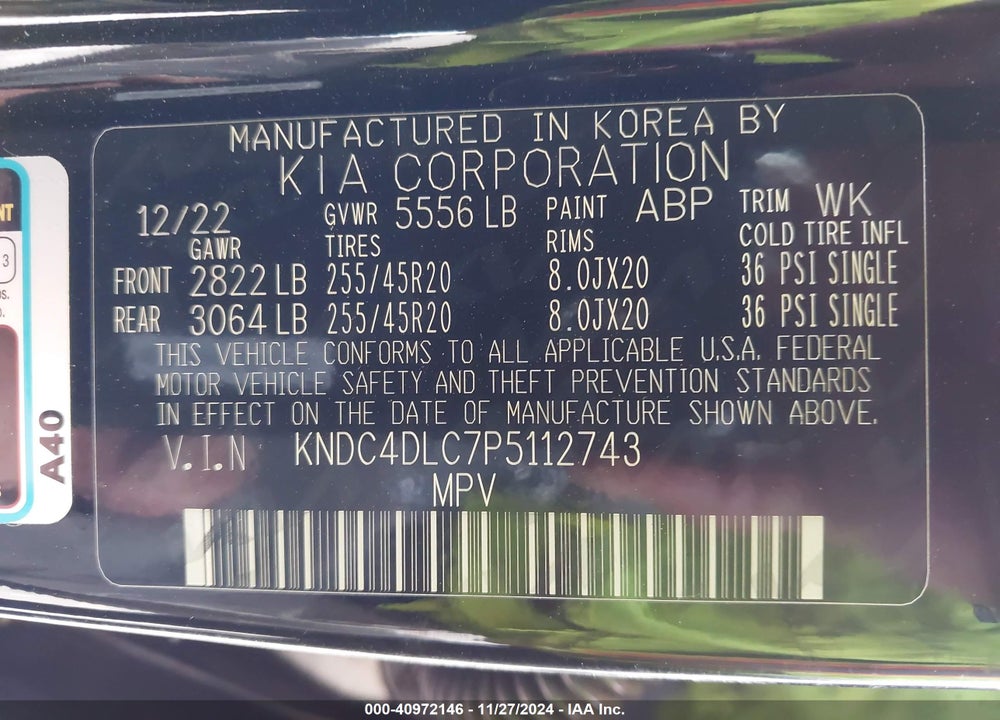 2023 KIA EV6 GT LINE VIN: KNDC4DLC7P5112743
