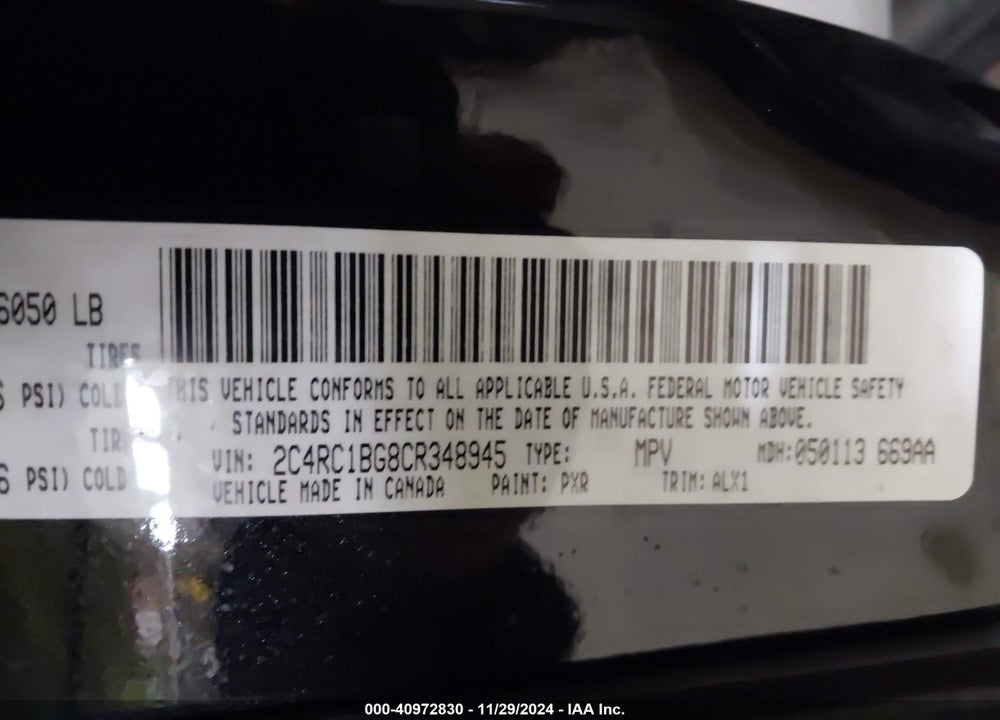 2012 CHRYSLER TOWN & COUNTRY TOURING VIN: 2C4RC1BG8CR348945