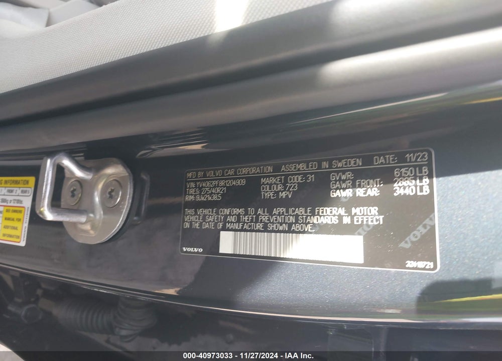 2024 VOLVO XC90 B6 ULTIMATE BRIGHT THEME 7-SEATER VIN: YV4062PF8R1204909